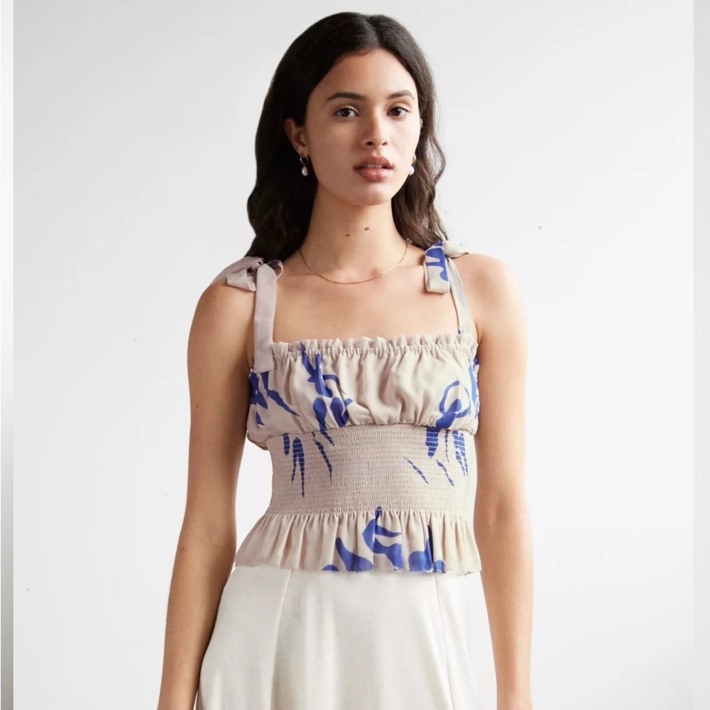 Wilfred Ruffle Tank with Adjustable Tie Straps